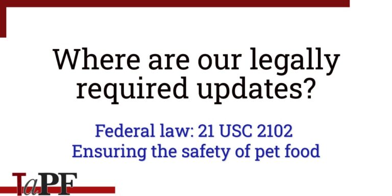 Congress Established a 2009 Deadline… – Truth about Pet Food